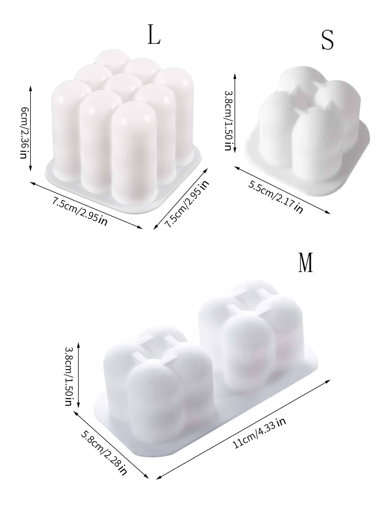 1pc Geometric Silicone Mold, Cube Shaped Candle Silicone Mold, White