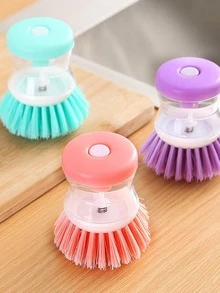 1pc Plastic Cleaning Brush, Modern Deep Cleaning Brush For Home - Pink - View 7