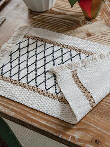 1pc Geometric Pattern Placemat - Black - View 6