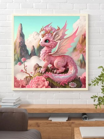 1套PMMA DIY鑽石畫無框可愛卡通動物圖案DIY鑽石畫裝飾