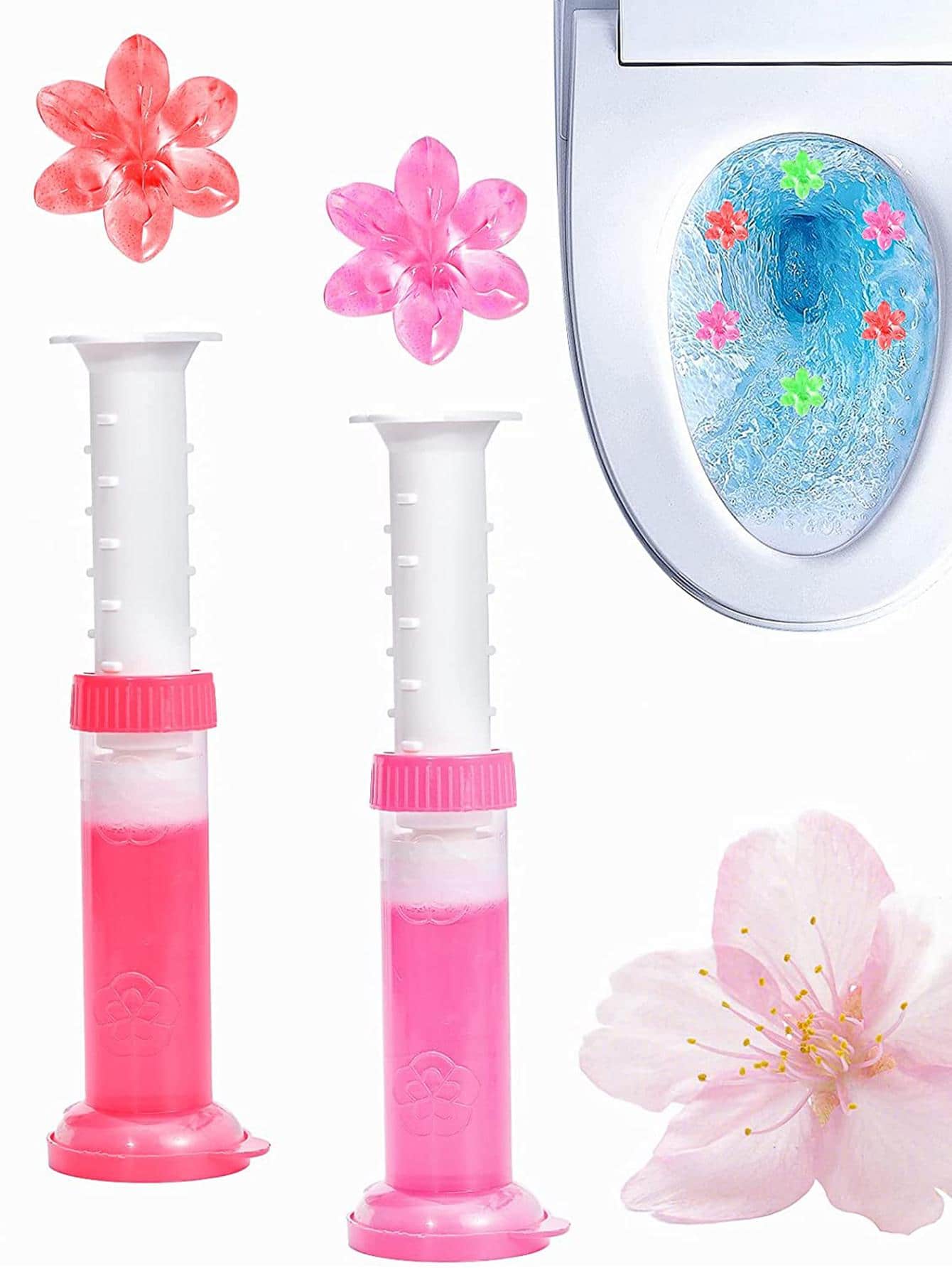 1-pack bloemvorm badkamerdeodorant, rode hars toiletreinigingsgereedschap voor badkamer - Rood - Bekijken 7