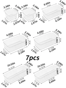 7 piezas Caja de almacenamiento de ropa interior transparente - transparente - Ver 2
