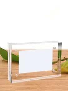 1pc Clear Photo Frame - Clear - View 3