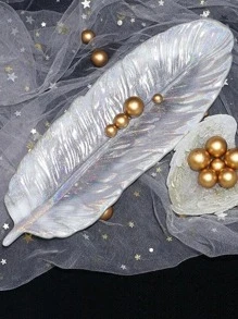 1 Khuôn nhựa hình lông vũ, Khuôn khay đựng đồ trang sức bằng nhựa dùng làm móc chìa khóa, nhẫn và đồ thủ công DIY, Món quà hoàn hảo cho phụ nữ - trắng - Xem 4