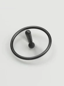 1 pieza Anillo redondo en forma de Burbuja de empuje Anillo - Negro - Ver 4