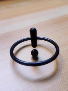 1 pieza Anillo redondo en forma de Burbuja de empuje Anillo - Negro - Ver 3