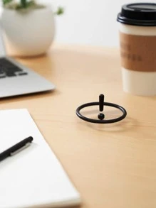 1 pieza Anillo redondo en forma de Burbuja de empuje Anillo - Negro - Ver 2