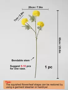 1 件塑料人造花，假花，适用于婚礼、家居装饰、情人节、礼物 - 黃色 - 查看 7