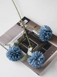 1pc Artificial Flower, Modern Artificial Floral Stem For Home Decor And Wedding Party, Valentine Day, Gift - Dusty Blue - View 5