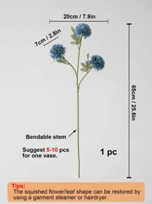 1pc Artificial Flower, Modern Artificial Floral Stem For Home Decor And Wedding Party, Valentine Day, Gift - Dusty Blue - View 7