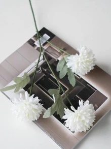 1pc Artificial Flower Stem, White Plastic Fake Flower, For Home Decor, Valentine Day, Gift