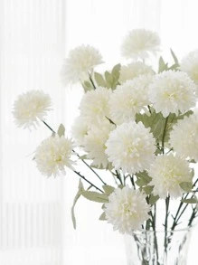 1pc Artificial Flower Stem, White Plastic Fake Flower, For Home Decor, Valentine Day, Gift