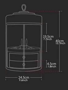 1 pieza blanco Maquillaje almacenamiento multifuncional cosmético escritorio para doméstico - Blanco - Ver 10