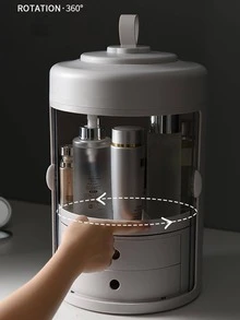 1 pieza blanco Maquillaje almacenamiento multifuncional cosmético escritorio para doméstico - Blanco - Ver 6