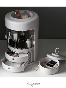 1 pieza blanco Maquillaje almacenamiento multifuncional cosmético escritorio para doméstico - Blanco - Ver 8