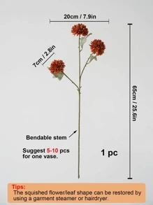 1pc Artificial Flower Stem, Brown Plastic Fake Flower, For Home Decor, Valentine Day, Gift - Brown - View 8