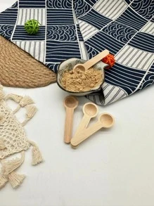 8 件木制调味勺，2.5x7.5 厘米小木勺，适用于厨房学校用品，返校 - 杏色 - 查看 3