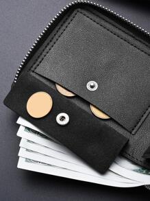 SHABILI New Short Wallet Men's Zipper Card Holder Soft Leather Coin For Students For Men Wallet Purse Wallet Small Wallet Men Wallet Leather