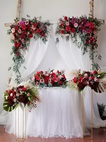 1set White 7.5m Mesh Valance, Polyester Decorative Mesh For Party - White - View 5