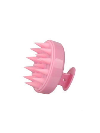 1 件迷你便携式粉色头皮护理洗发刷，浴室塑料梳