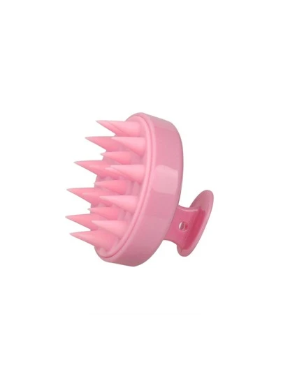 1 件迷你便携式粉色头皮护理洗发刷，浴室塑料梳