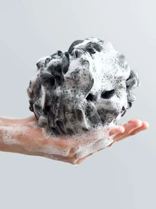 1 件黑色柔软沐浴球，PE 泡沫沐浴球，适用于浴室家居浴室装饰秋季装饰返校 - 黑色 - 查看 3