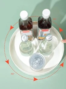 1 Máy Tính Sáng Tạo Xoay Được Đa Năng Giá Để Đồ Thực Phẩm, Chai Nhựa Gia Vị Màu Trắng Khay Chứa Cho Nhà Bếp - trắng - Xem 7