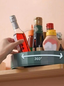 1 Máy Tính Sáng Tạo Xoay Được Đa Năng Giá Để Đồ Thực Phẩm, Chai Nhựa Gia Vị Màu Trắng Khay Chứa Cho Nhà Bếp - trắng - Xem 6
