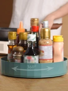 1 Máy Tính Sáng Tạo Xoay Được Đa Năng Giá Để Đồ Thực Phẩm, Chai Nhựa Gia Vị Màu Trắng Khay Chứa Cho Nhà Bếp - trắng - Xem 5
