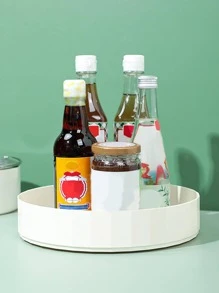 1 Máy Tính Sáng Tạo Xoay Được Đa Năng Giá Để Đồ Thực Phẩm, Chai Nhựa Gia Vị Màu Trắng Khay Chứa Cho Nhà Bếp - trắng - Xem 2
