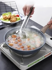 1入組銀色雙頭濾油網眼鉗廚房用不銹鋼食品過濾器 - 銀色 - 查看 4