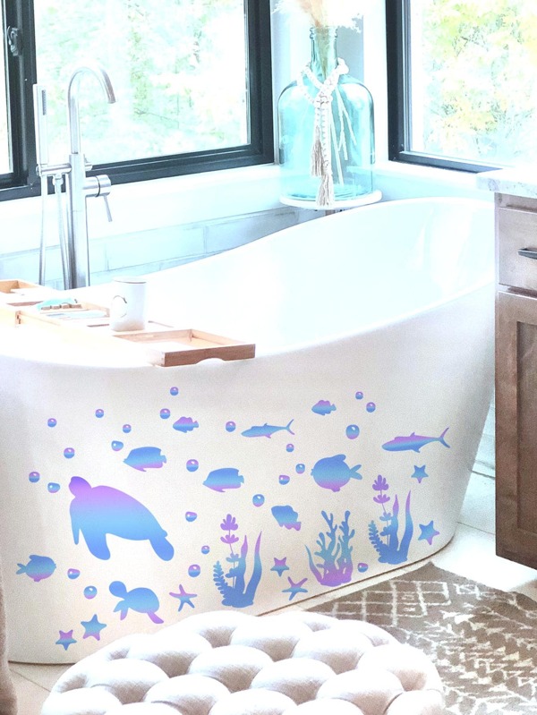 Marine Life Pattern Glow In The Dark Bathtub Applique SHEIN USA