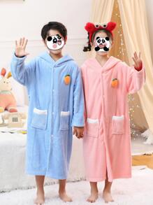 1pc Cartoon Carrot Decor Bathrobe Summer Wedding Home Bathroom Decor Back To School - Pink - View 4