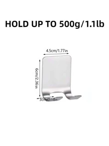 1 pieza Titular de la maquinilla de afeitar de acero inoxidable sin perforación - Plateado - Ver 8