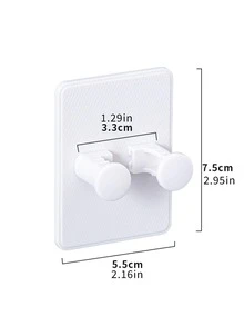 1pc Wall Mounted Shaver Holder Bathroom - White - View 2