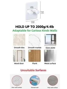 1pc Wall Mounted Shaver Holder Bathroom - White - View 5