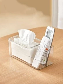 1pc Clear Multifunction Tissue Storage Box - Clear - View 6