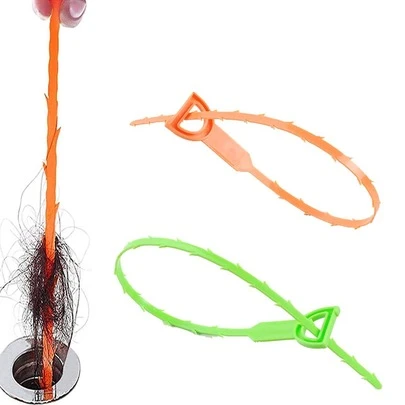 1入組塑料柔性下水道疏通工具家用廚房馬桶管道水槽毛髮清潔器通通疏通工具