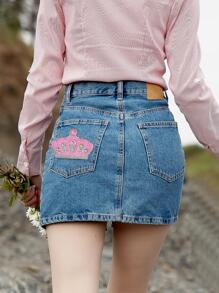 1 miếng dán sắt hình vương miện - Hồng - Xem 1