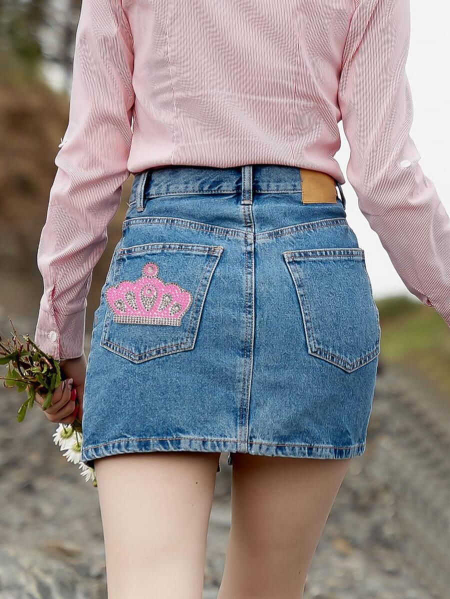 1 miếng dán sắt hình vương miện - Hồng - Xem 1