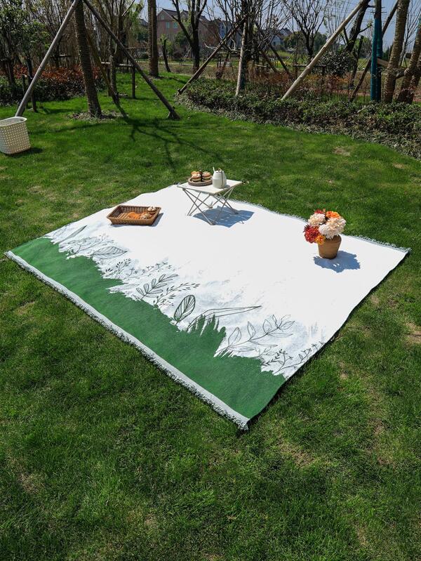 1pc Plant Pattern Outdoor Picnic Mat