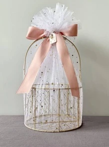 1pc Iron Gift Basket - Pink - View 1