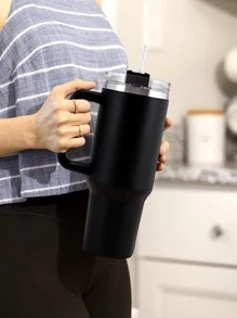 1 cái cốc bằng thép không gỉ có tay cầm - màu đen - Xem 9