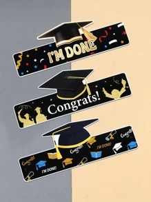 9 piezas Sombrero diseño de sombrero de graduación fiesta - Multicolor - Ver 2