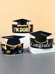 9 piezas Sombrero diseño de sombrero de graduación fiesta - Multicolor - Ver 1