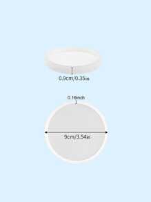 1pc Round DIY Silicone Mold, White Coaster Silicone Mold, For DIY - White - View 4