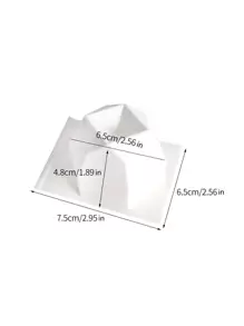 1 pieza Molde de vela de silicona, Molde de vela hecho a mano con cubo de rhinestone 3D para velas DIY - Blanco - Ver 3