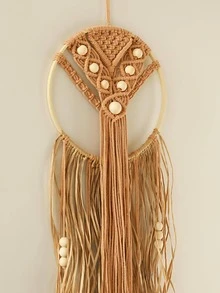 1入組木製壁掛，現代編織流蘇家居壁掛 - 彩色 - 查看 4