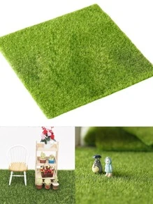 1pc cỏ nhân tạo PVC, cỏ nhân tạo tối giản cho ngoài trời - màu xanh lá - Xem 1