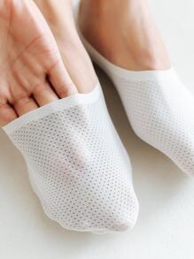 Men Solid Invisible Socks - White - View 1